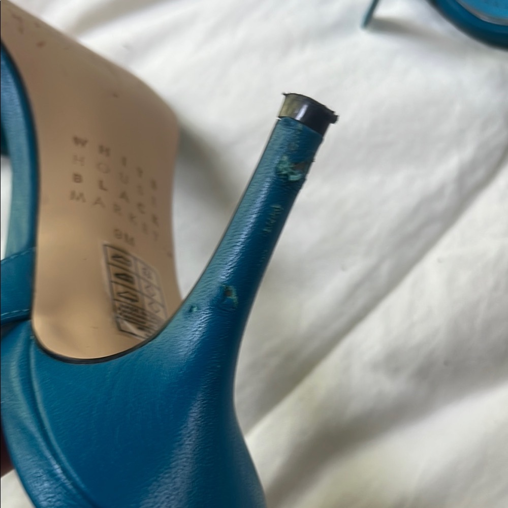 White House Black Market Blue Strappy Heels - Picture 4 of 7